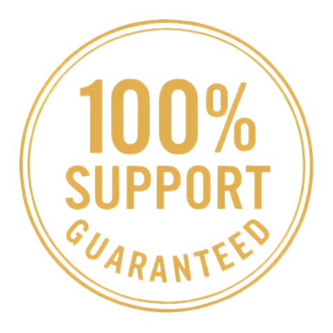 100% Support Guaranteed seal